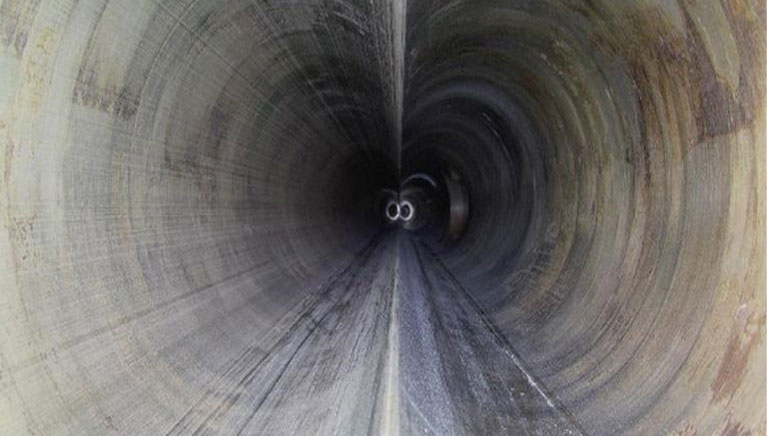 inside of a pipe