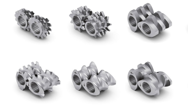 six groups of metal parts